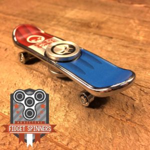 EDC Stripes Skateboard Fidget Spinner (Silver)