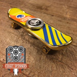 EDC Stripes Skateboard Fidget Spinner (Gold)