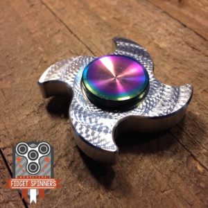 EDC Aluminum 4 Point Shuriken Fidget Spinner with Stainless Steel Caps